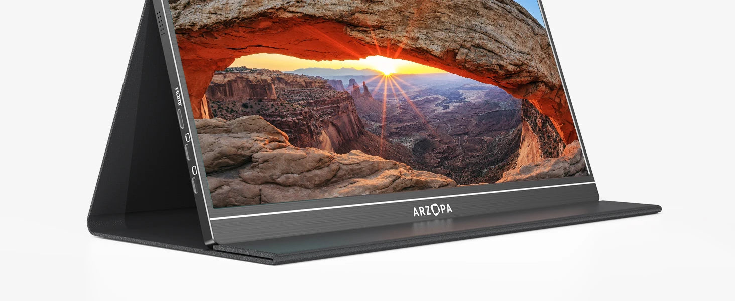 Arzopa 15.6" FHD Portable Monitor – 1080P HDMI/USB Display for Laptop, PC, Console