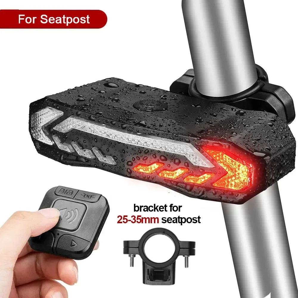 Bike Tail Light with Turn Signals – Wireless Remote & Waterproof Rear Safety Light