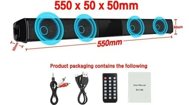 Super Powerful Wireless Bluetooth Sound Bar with Subwoofer & FM Radio