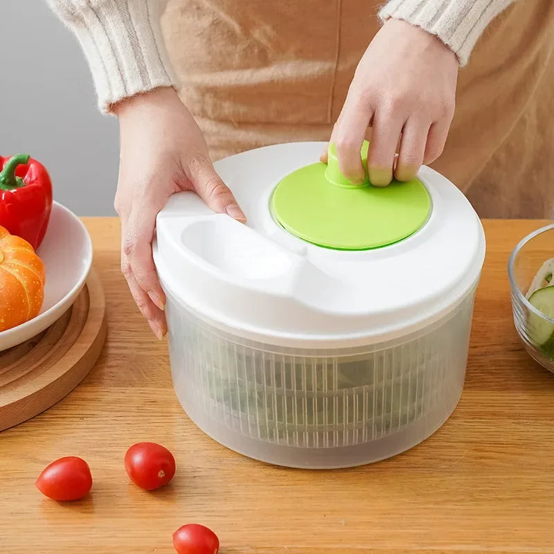 Salad Spinner for Leafy Vegetables – Lettuce Washer & Dryer, Kitchen Greens Drainer and Crisper Tool