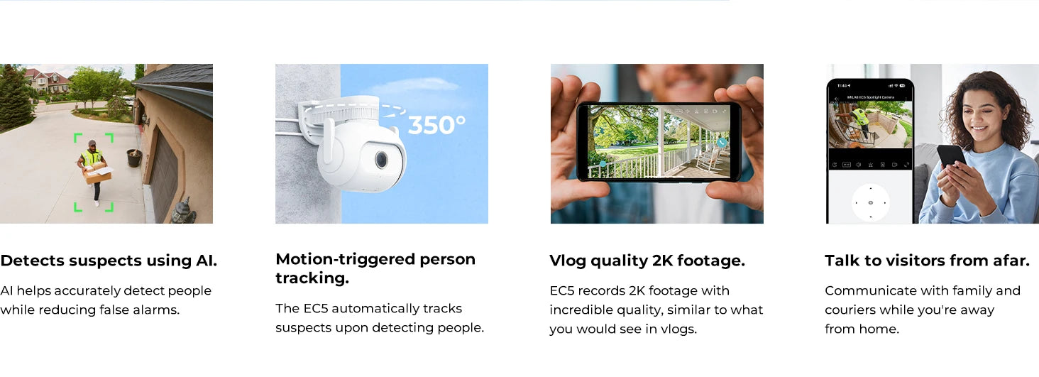 IMILAB EC5 3MP 2K Floodlight Outdoor Security Camera – 360° PTZ, Color Night Vision, Human Tracking, Auto Deterrence