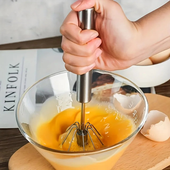 Stainless Steel Egg Beater – Durable Semi-Automatic Mixer for Effortless Egg, Cream Mixing & Beating