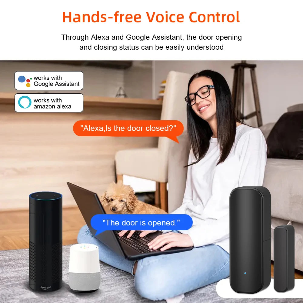 Tuya Smart Door & Window Sensor – WiFi/ZigBee Wireless Open-Close Detector