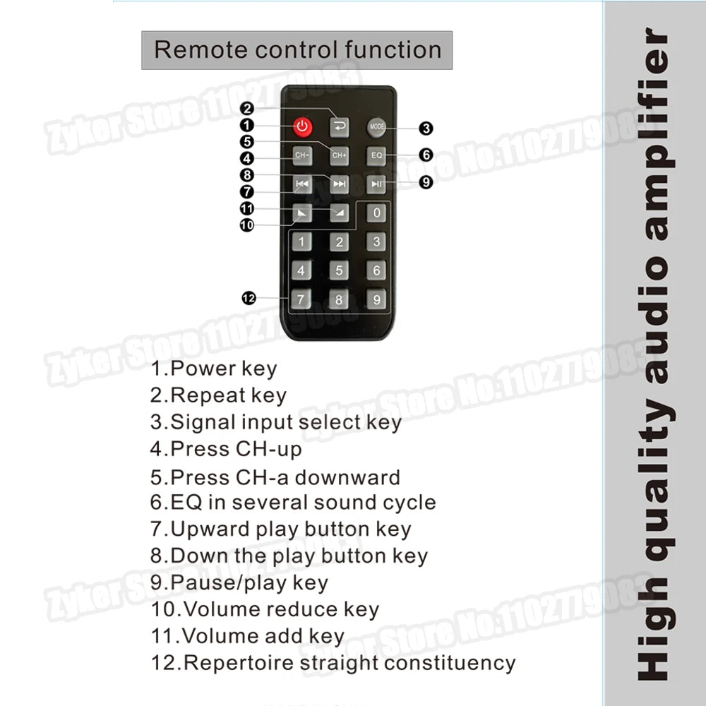 AK55 HiFi Bluetooth Amplifier – 2.0 Channel, 90W×2, Home/Car Audio