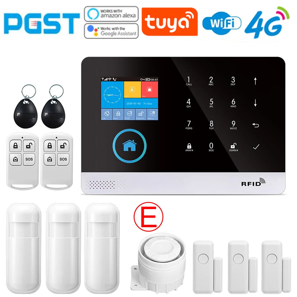 PGST-103 Smart Alarm System – 4G/WiFi Wireless Home Security with Smart Life App Control