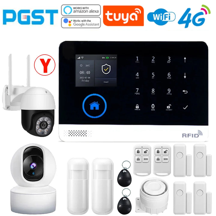 PGST-103 Smart Alarm System – 4G/WiFi Wireless Home Security with Smart Life App Control