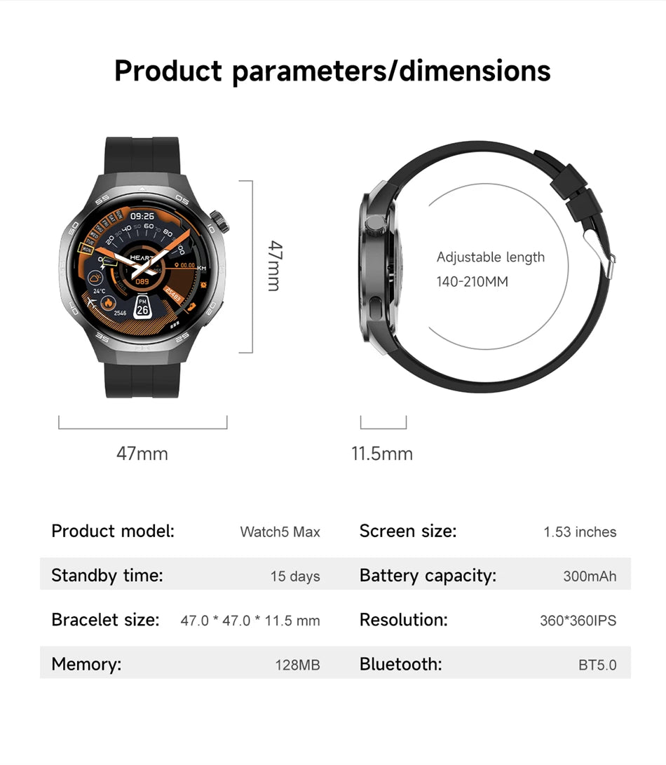 Huawei Watch GT5 Pro – AMOLED Smartwatch with NFC, GPS & Bluetooth Call
