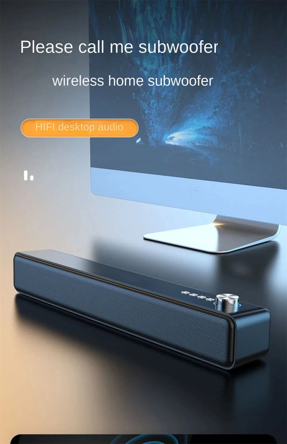 Original Bluetooth Subwoofer Soundbar – Wireless TV & Computer Speaker