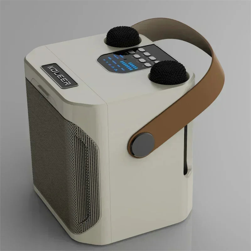 High Power Portable Karaoke Bluetooth Speaker with 2 Mics & 360° Surround