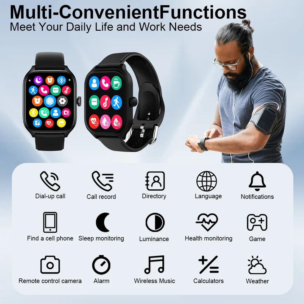 LAXASFIT H9 Smartwatch – 2025 Bluetooth Fitness Tracker