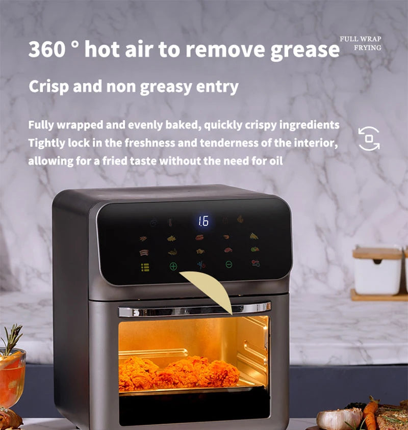 10L Large Capacity Electric Air Fryer – Oil-Free Convection Oven with 360° Baking