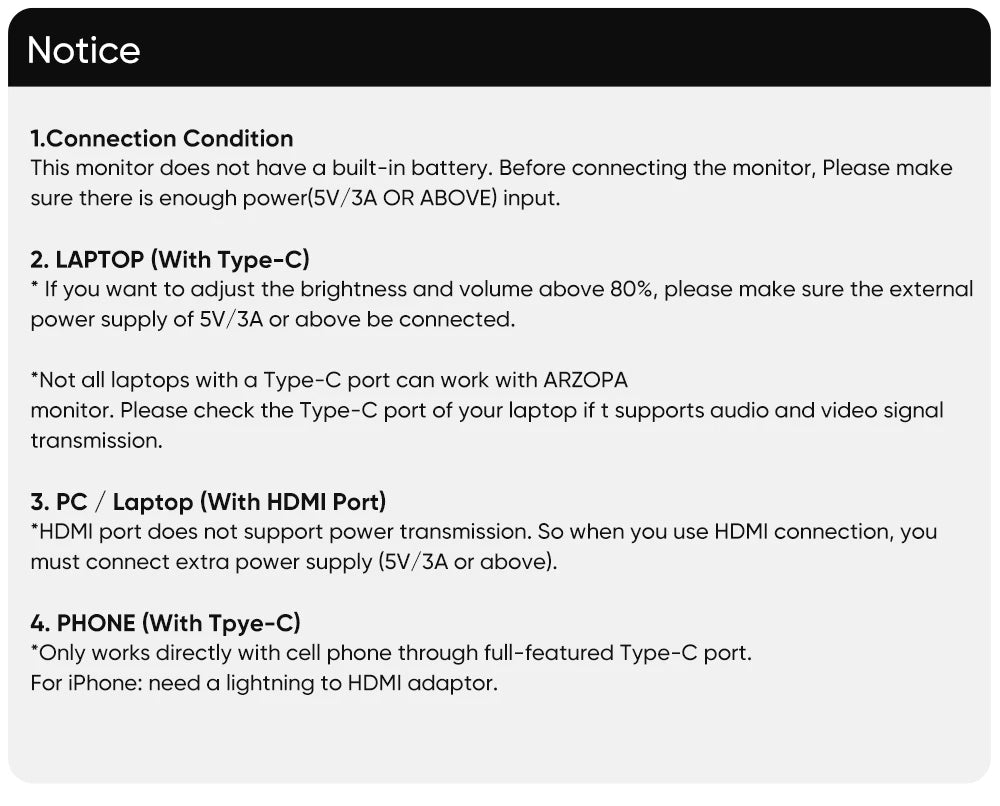 Arzopa 15.6" FHD Portable Monitor – 1080P HDMI/USB Display for Laptop, PC, Console