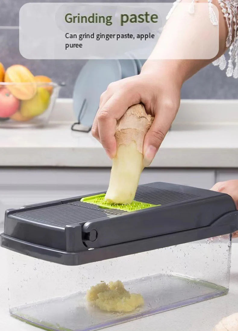 14/16 IN 1 Multi-Function Vegetable Food Chopper – Slicer, Grater, Cutter, Shredder Kitchen Tool for Tomato, Carrot, Cheese, Onion & More