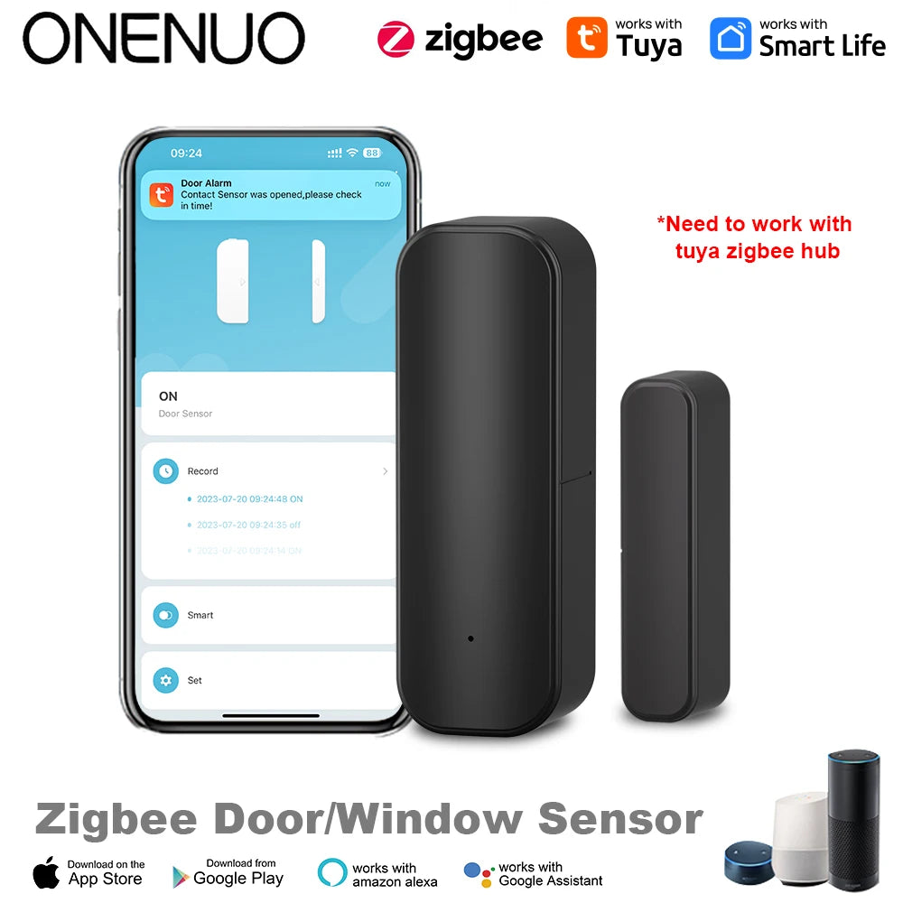 Tuya Smart Door & Window Sensor – WiFi/ZigBee Wireless Open-Close Detector