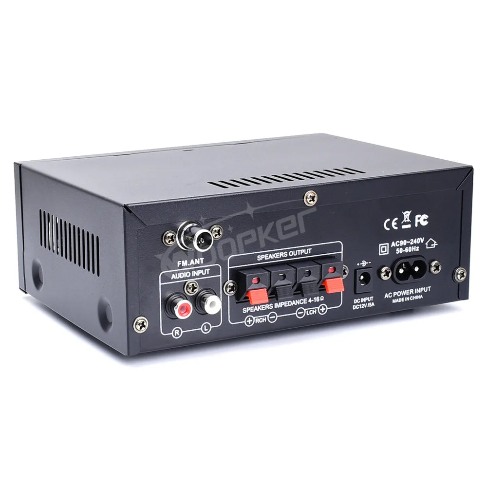 Woopker AK45 HiFi Bluetooth Amplifier – 2.0 Channel, 90Wx2, Home & Car Audio