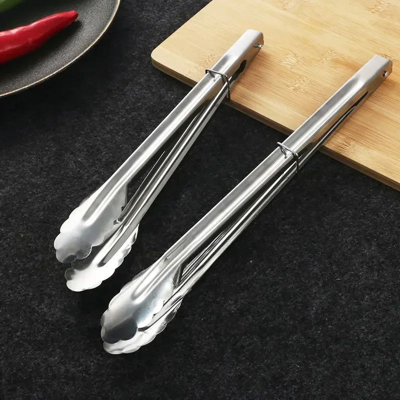 Stainless Steel Kitchen Food Tongs – Cooking, BBQ & Buffet Utensils