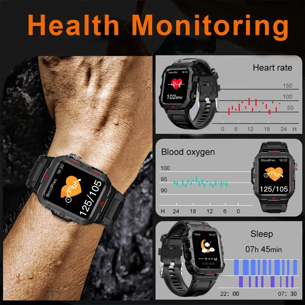 2024 LED Bluetooth Smartwatch for Men – Calling, Sports & Health Monitor