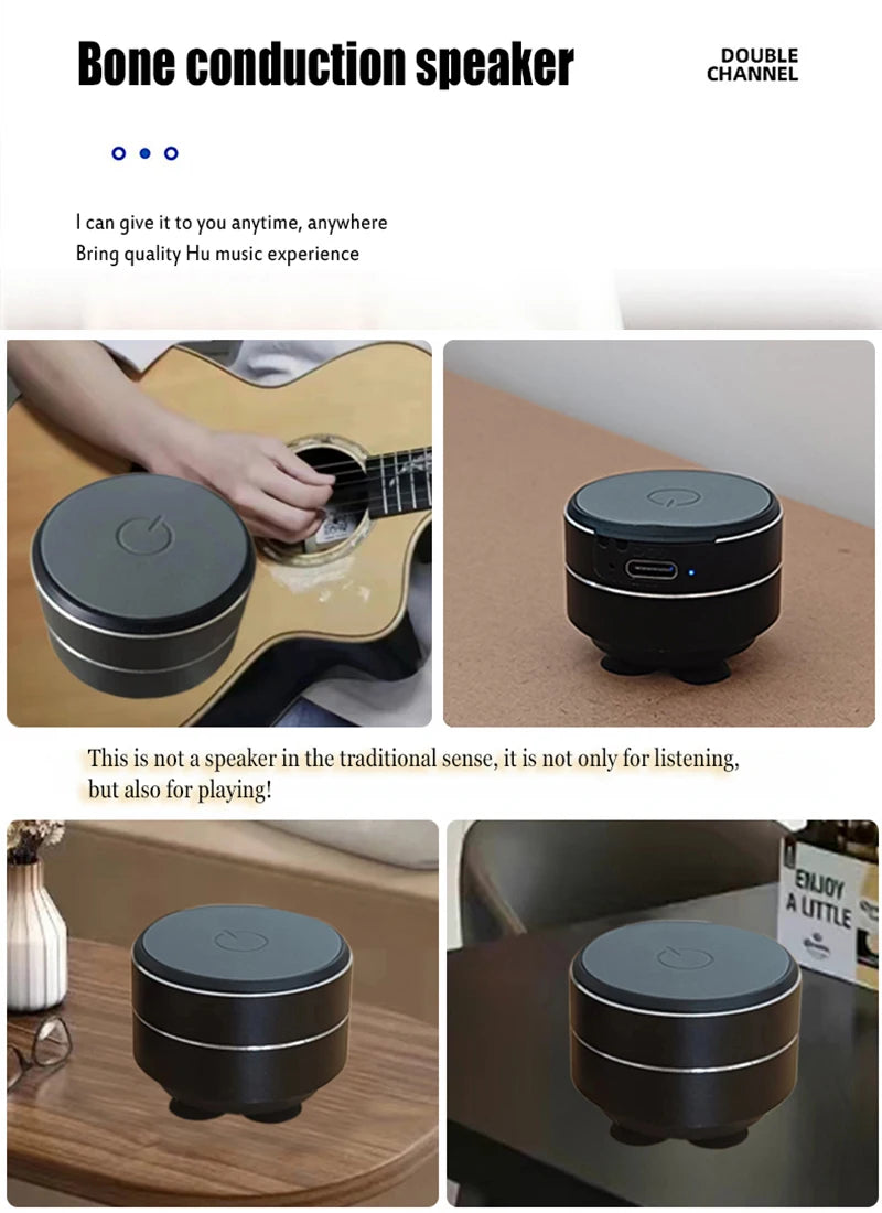 Bone Conduction Wireless Speaker – TWS Hi-Fi Sound with Sucker Mount & Wearable Loop