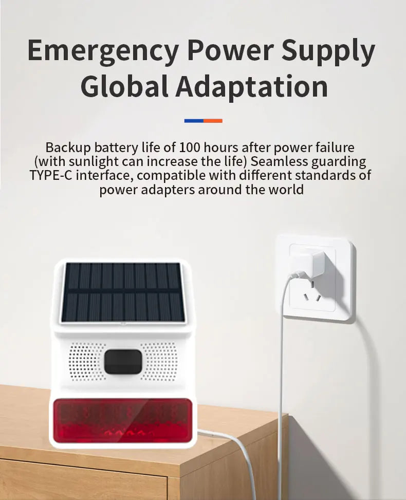 PGST-523 Outdoor Wireless Alarm System – Solar-Powered 433MHz GSM Security with Infrared Sensor & Flashlight