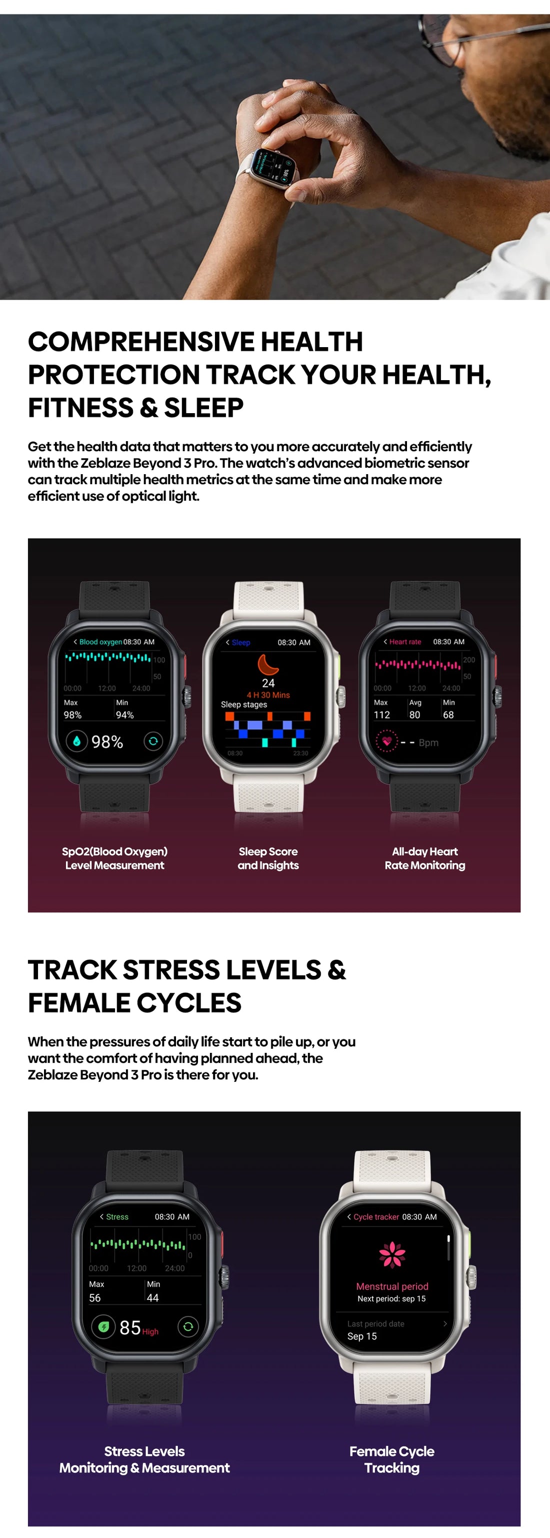 Zeblaze Beyond 3 Pro – GPS Smartwatch with AMOLED Display & Calling