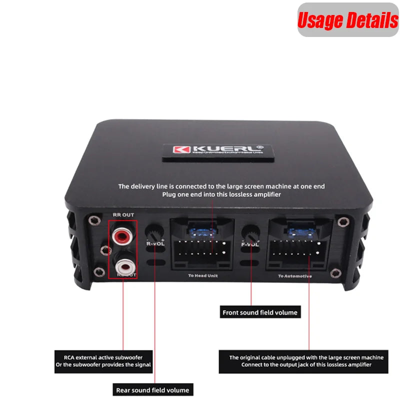 4×60W DSP Car Audio Amplifier – Class AB, Non-Destructive Install, Android Screen Compatible