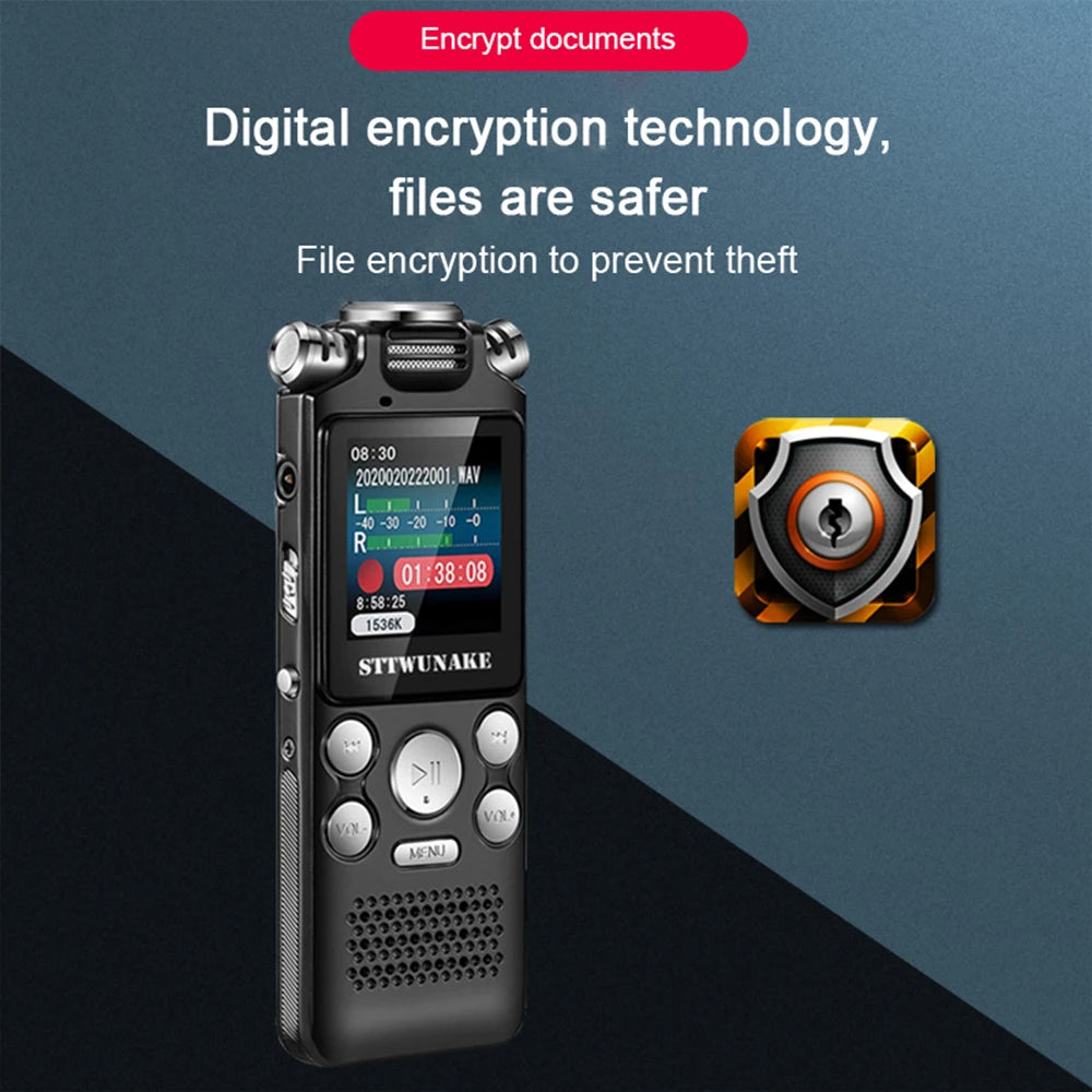 Professional Voice Activated Digital Audio Recorder – 8GB/16GB/32GB, Noise Cancelling & PCM Support