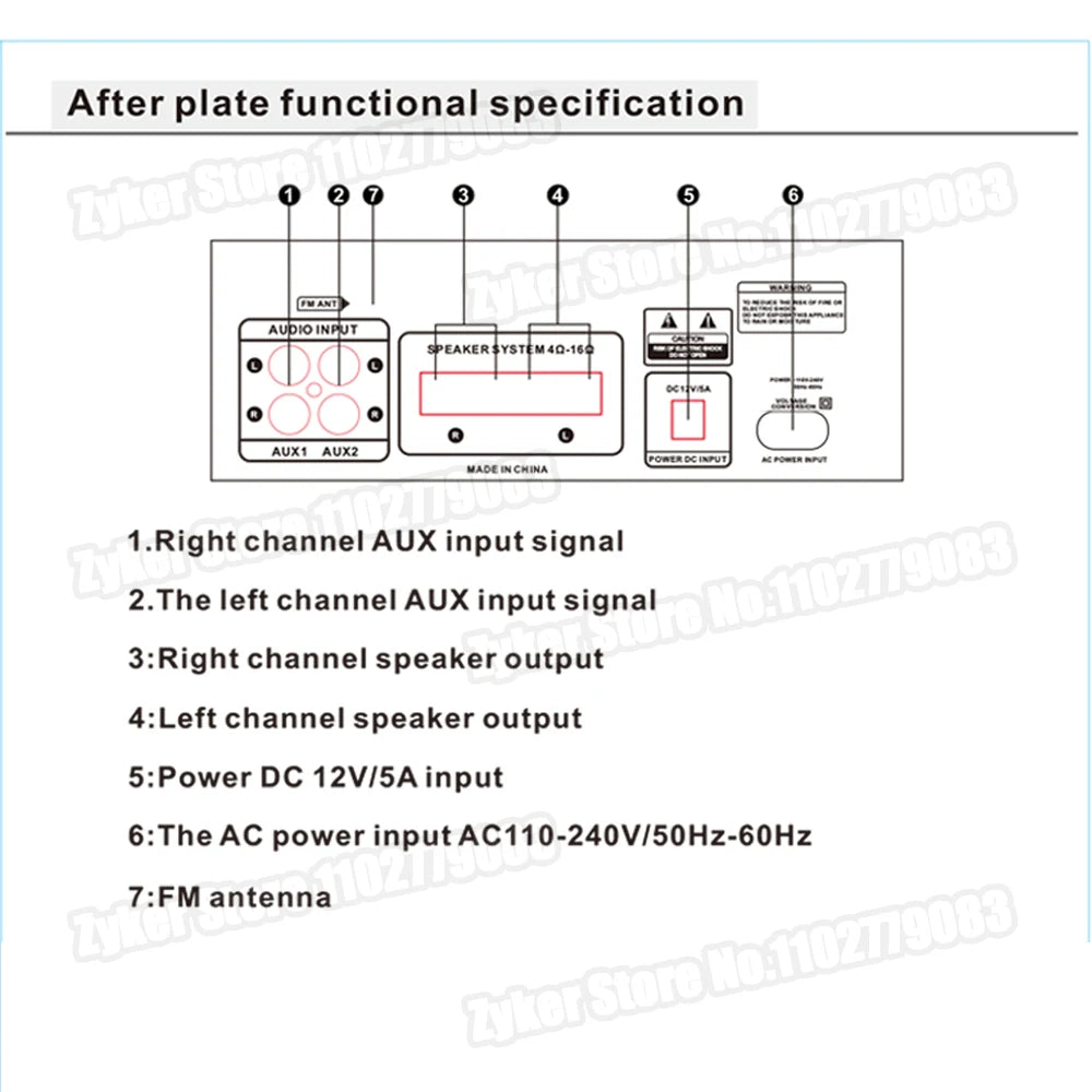 AK55 HiFi Bluetooth Amplifier – 2.0 Channel, 90W×2, Home/Car Audio