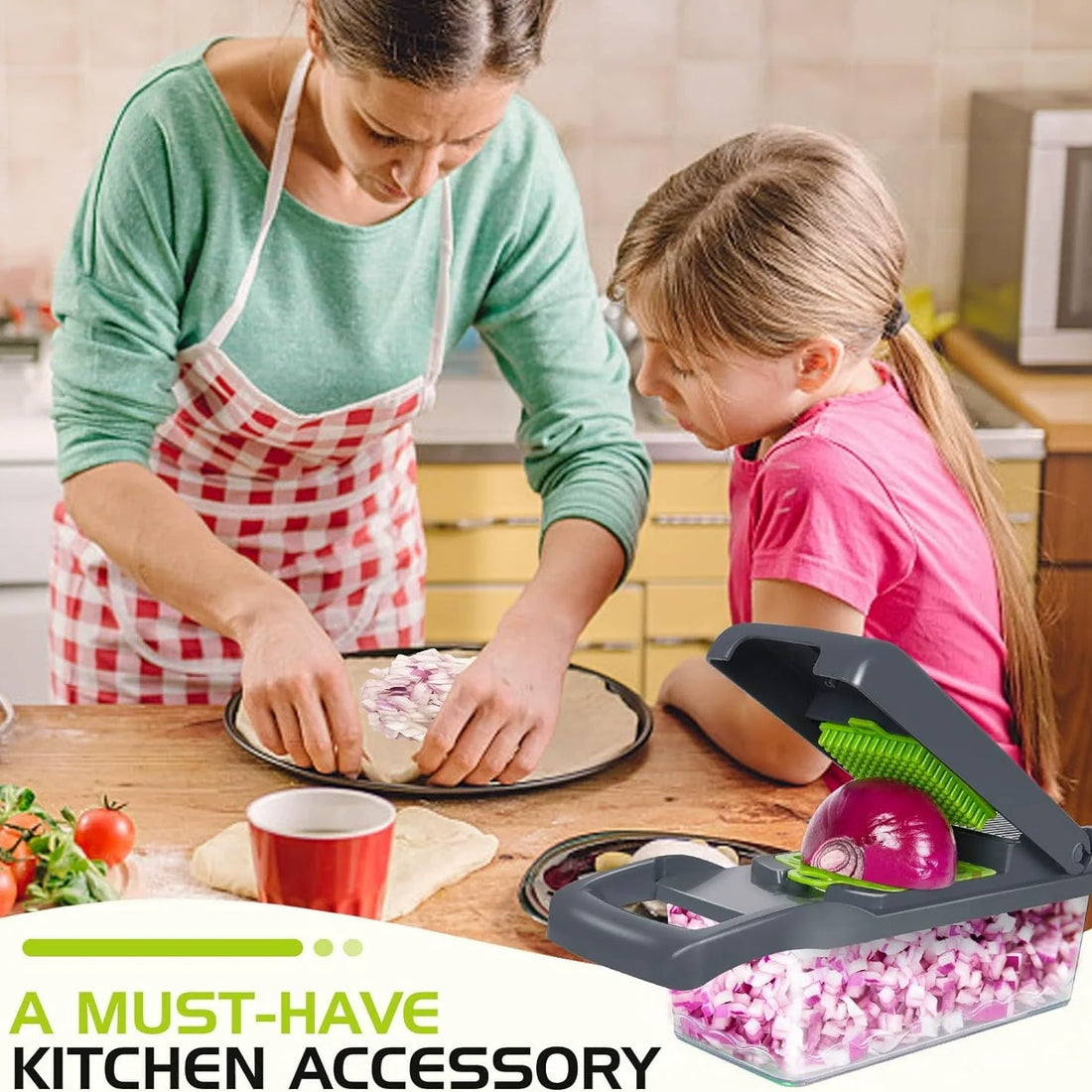 14/16 IN 1 Multi-Function Vegetable Food Chopper – Slicer, Grater, Cutter, Shredder Kitchen Tool for Tomato, Carrot, Cheese, Onion & More
