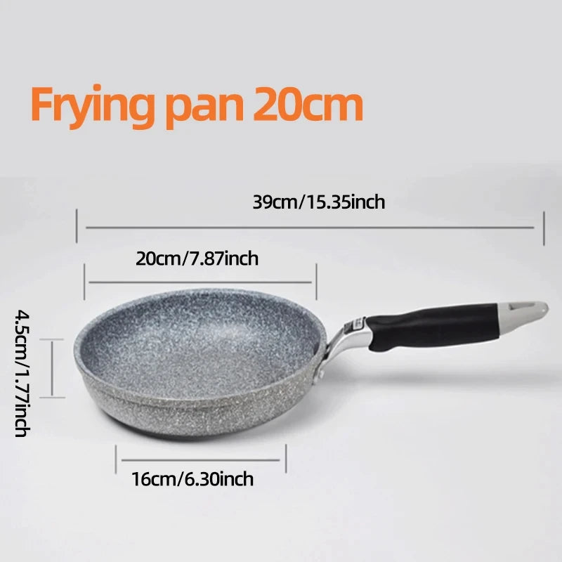 Durable Stone Non-Stick Frying Pan – 20–28cm Skillet for Gas & Induction Cookers