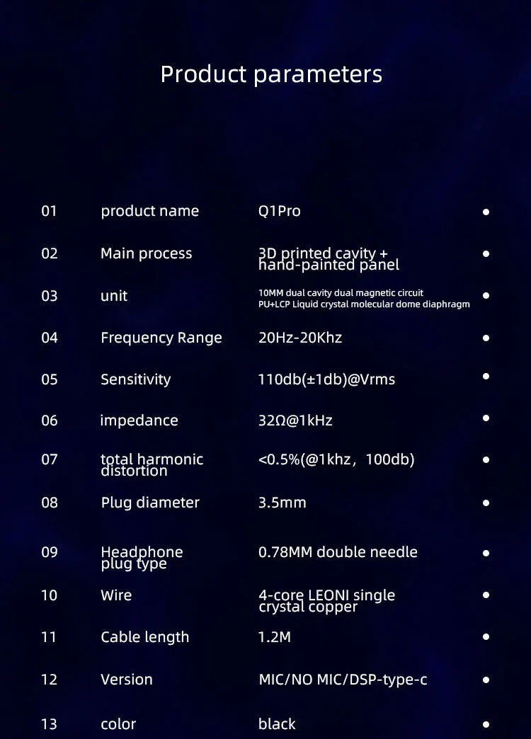 EPZ Q1 Pro Wired Earphones – HiFi Bass IEM with MIC & Detachable Type-C Cable