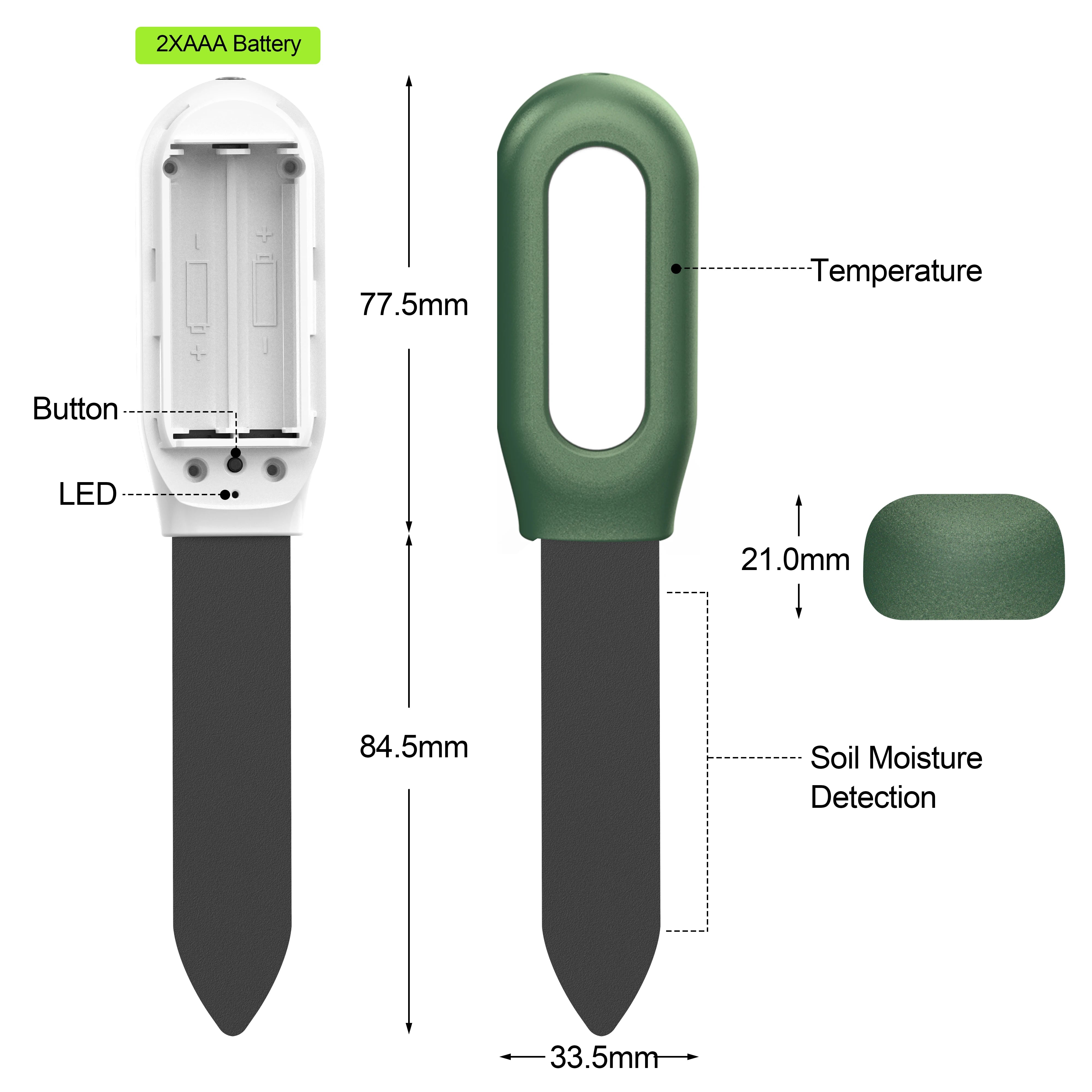Haozee Tuya Zigbee Smart Soil Sensor – Temperature, Humidity & Moisture Monitor