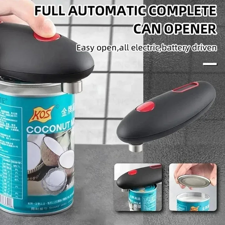 One Touch Electric Can & Jar Opener – Automatic, Portable Kitchen Tool