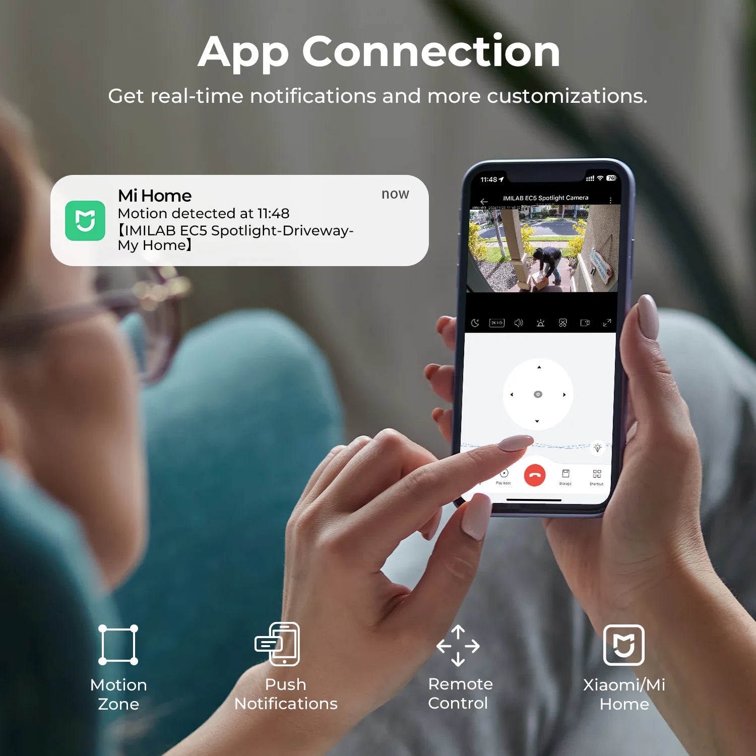 IMILAB EC5 3MP 2K Floodlight Outdoor Security Camera – 360° PTZ, Color Night Vision, Human Tracking, Auto Deterrence
