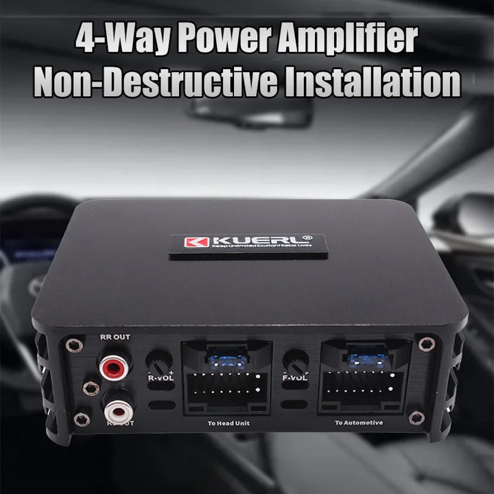4×60W DSP Car Audio Amplifier – Class AB, Non-Destructive Install, Android Screen Compatible