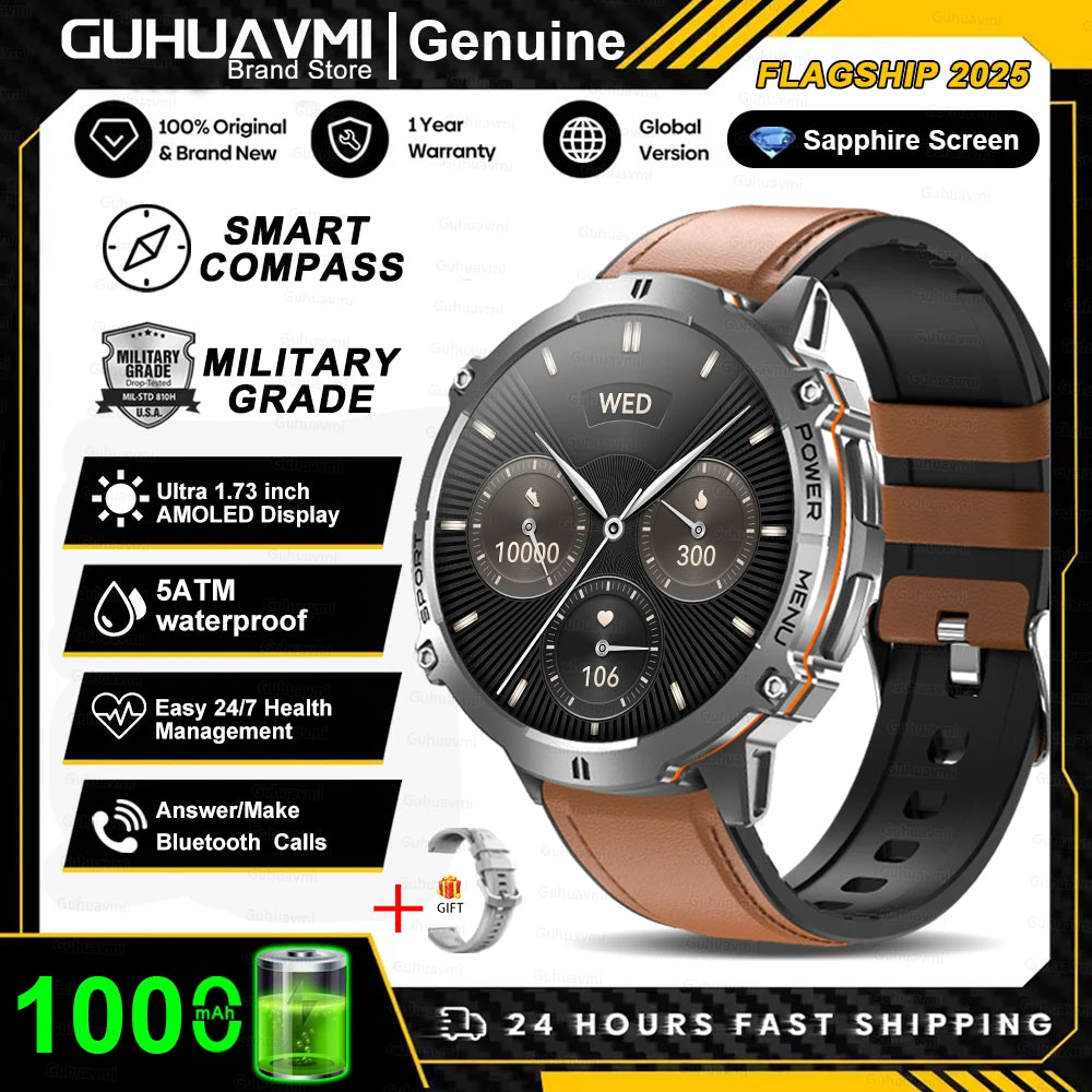 T-Rex 3 Military Grade Smartwatch – 1000mAh Battery, 10ATM Waterproof, GPS, AMOLED, Call Support