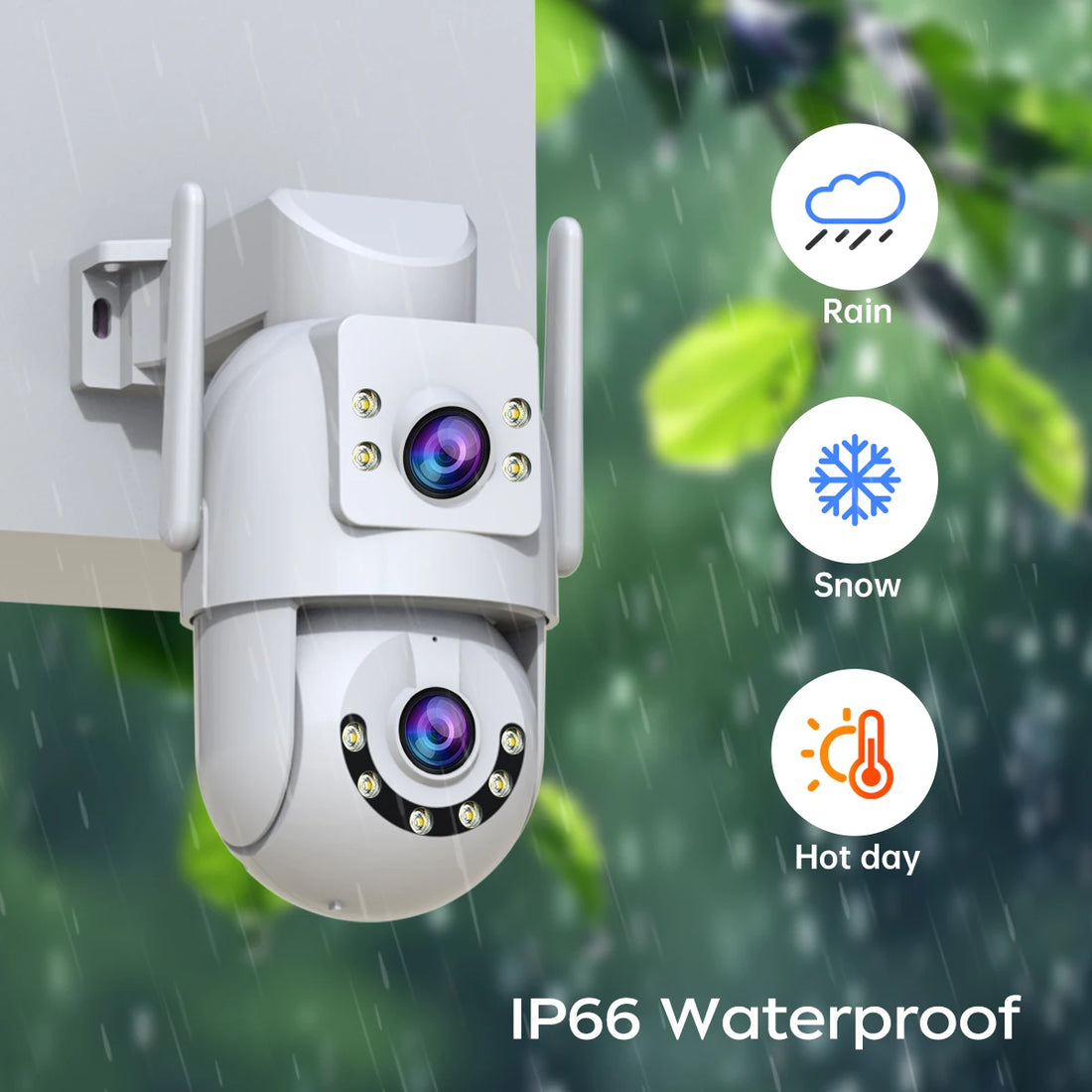 Jooan 4K 8MP Dual-Lens Outdoor WiFi PTZ Security Camera – 5X Zoom, 5G WiFi, AI Auto Tracking, ONVIF, Night Vision, CCTV IP Camera