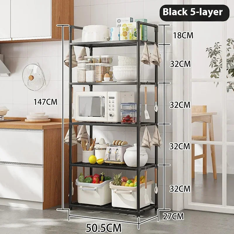 Movable Floor Standing Storage Rack – Multi-Functional Kitchen & Bathroom Shelf