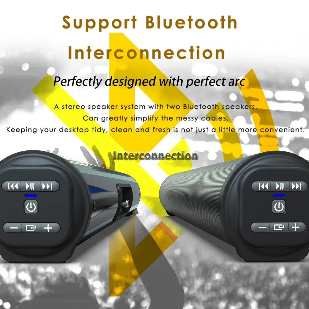 Super Powerful Wireless Bluetooth Sound Bar with Subwoofer & FM Radio