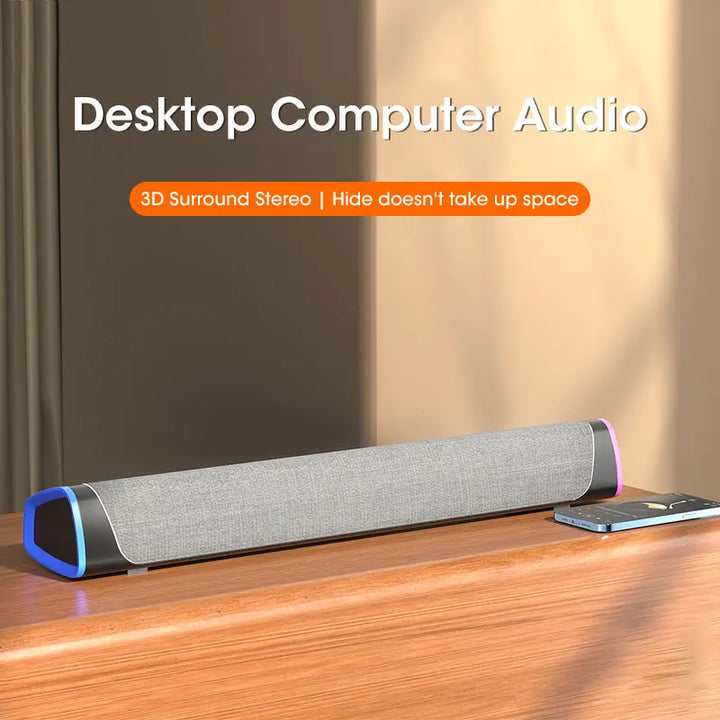 4D Stereo Soundbar with Bluetooth & Subwoofer for PC & MacBook