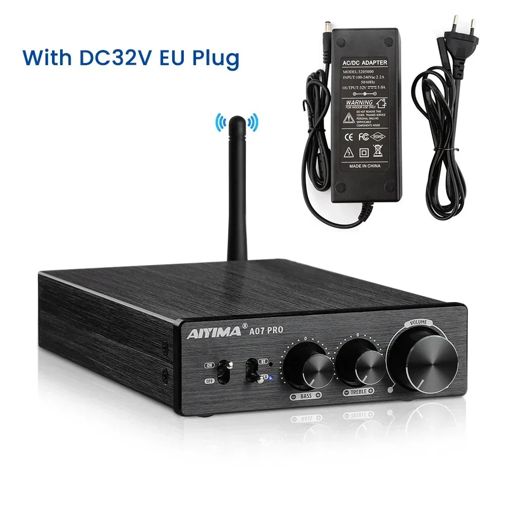 AIYIMA A07 PRO Bluetooth Stereo Amplifier – TPA3255, 300W x2, aptX Support