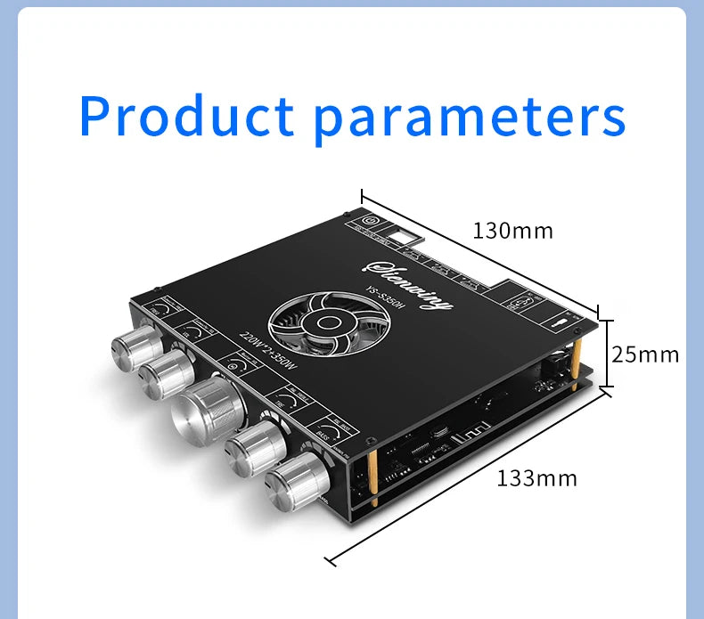 YS-S350H 2.1 Channel Bluetooth 5.1 Amplifier – TPA3251, 220W×2 + 350W Sub Output