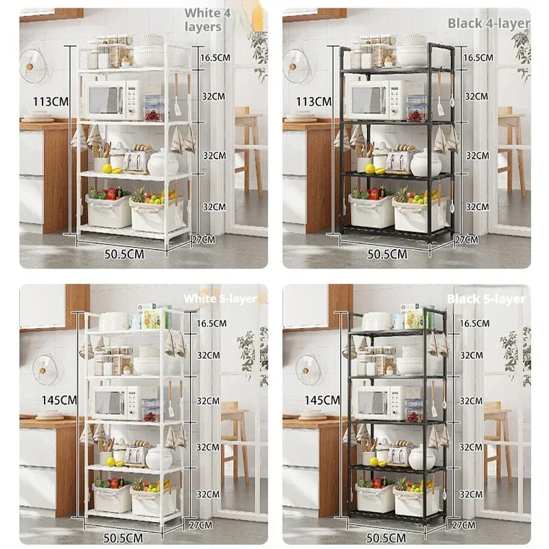 Movable Floor Standing Storage Rack – Multi-Functional Kitchen & Bathroom Shelf