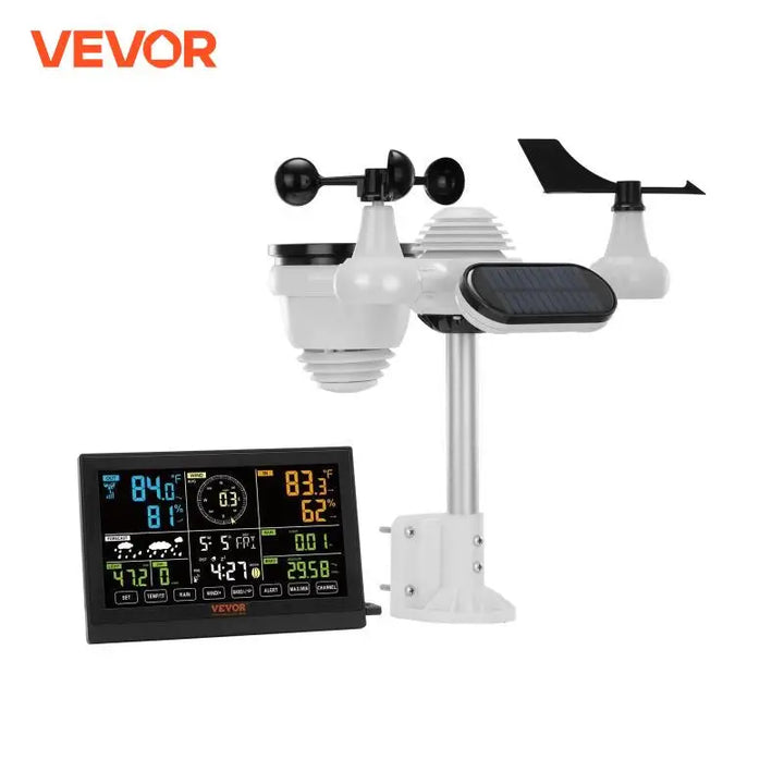 SucceBuy 7-in-1 Wireless Weather Station – 7.5” Large Color Display, Digital Home Forecast System with Alerts, No WiFi Required