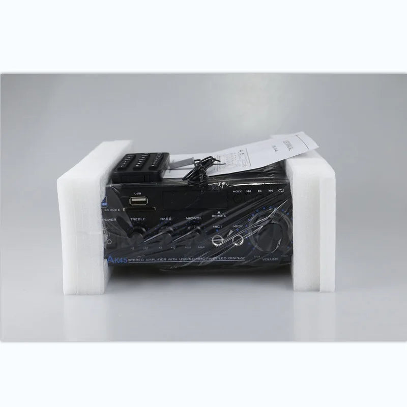 AK45 HiFi Bluetooth Audio Amplifier – 2.0 Channel Stereo AMP, 350W×2 for Home & Car