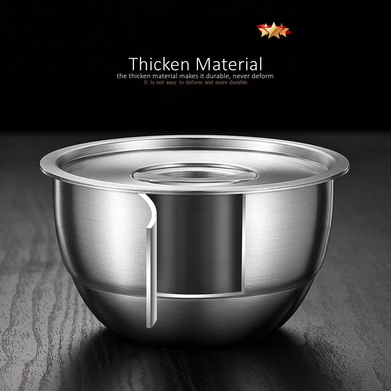 LFGB Certified 304 Stainless Steel Egg Custard Steamer – Ultra Thick & Durable Food Steaming Bowl for Kitchen