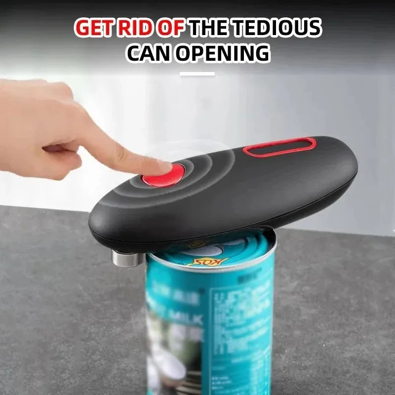 One Touch Electric Can & Jar Opener – Automatic, Portable Kitchen Tool