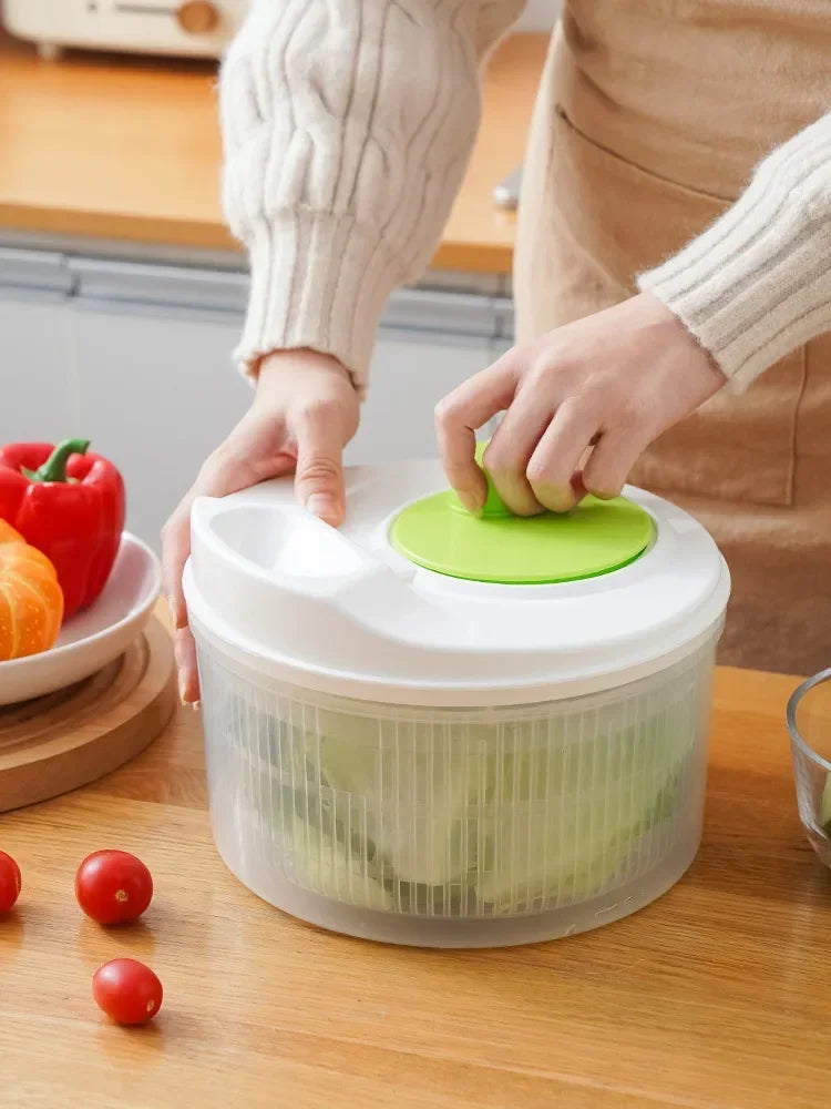 Salad Spinner for Leafy Vegetables – Lettuce Washer & Dryer, Kitchen Greens Drainer and Crisper Tool