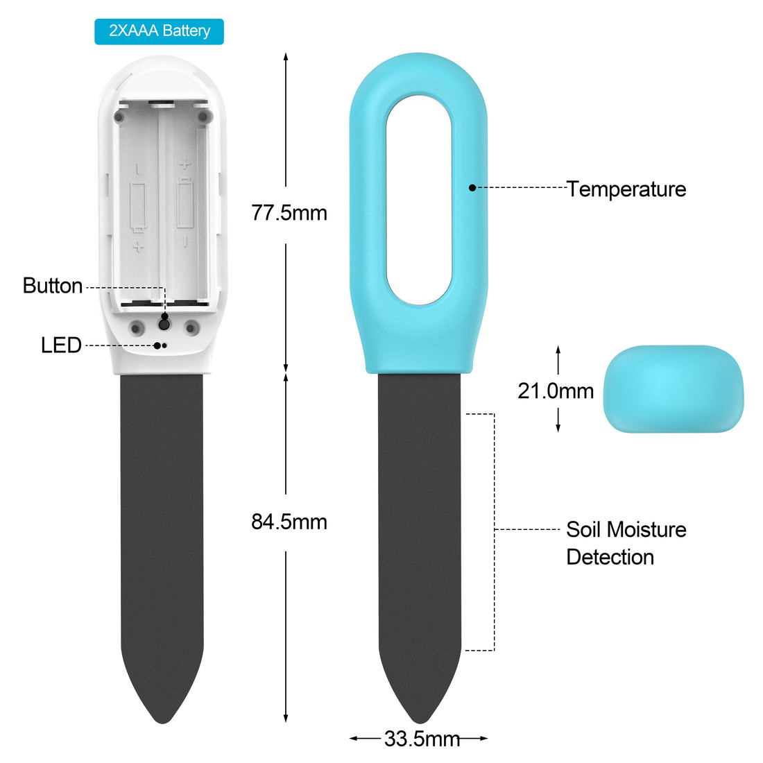 Haozee Tuya Zigbee Smart Soil Sensor – Temperature, Humidity & Moisture Monitor