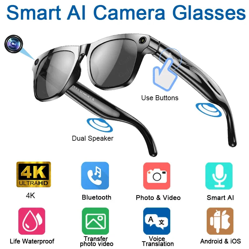 Xiaomi 4K HD AI Smart Glasses – 100MP Camera, Voice Assistant & Bluetooth Call