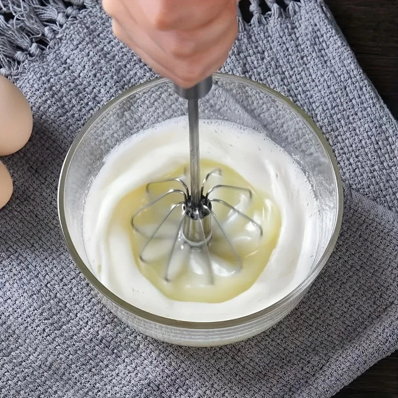 Stainless Steel Egg Beater – Durable Semi-Automatic Mixer for Effortless Egg, Cream Mixing & Beating